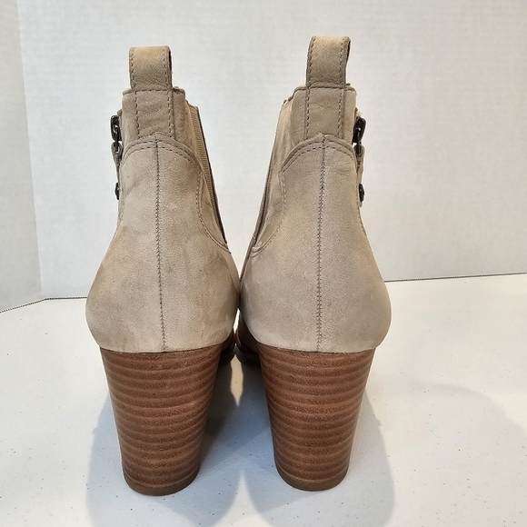 Nurture Boots Women's Size 10 Tan Leather Zip Up Ankle Boot Western Chunk Heel - Picture 5 of 15